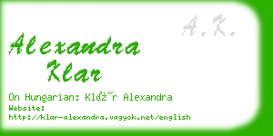 alexandra klar business card